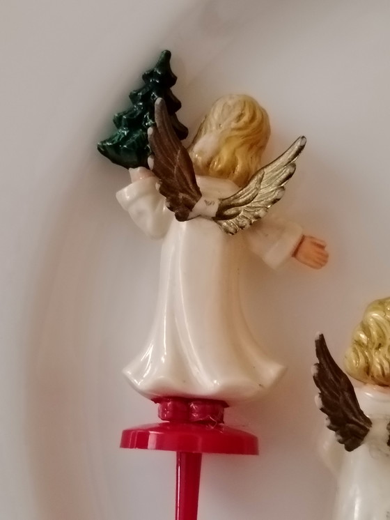 Image 1 of Statuette vintage in bachelite con angelo, anni '50/'60, corona dell'Avvento
