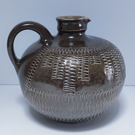 Image 1 of Brocca in gres smaltato e scarificato d&#39;epoca