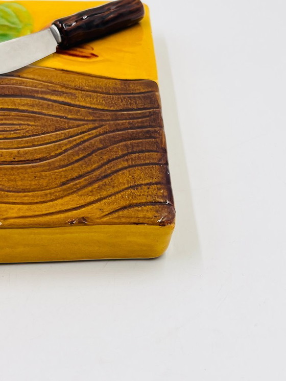 Image 1 of Plateau à fromages carré avec couteau Vallauris