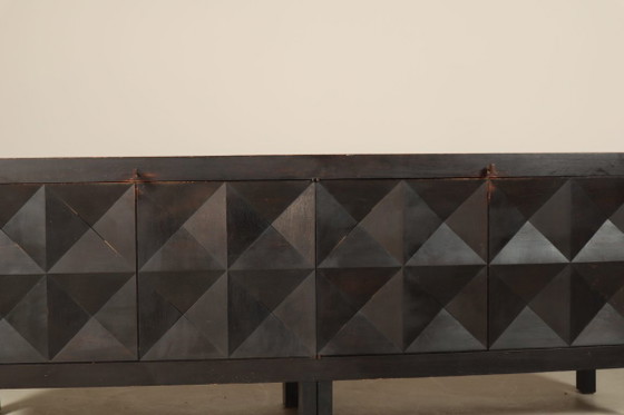 Jean Batenburg for MI Credenza Brutalista in Rovere Ebanizzato, Belgio, Anni '60 – Credenze, Wood (photo 2 of 17)