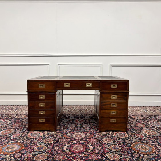 Classic English Desk with Black Leather – Wood (photo 3 of 18)