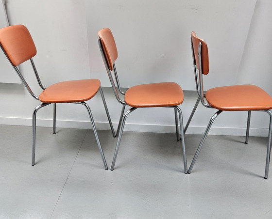 Image 1 of Sillas tubulares Brabantia, color naranja, años 70.