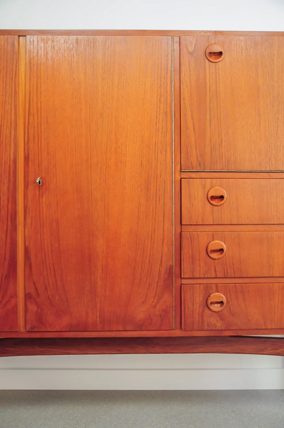 Mid Century Modern Opbergkast in Teak, Hout, Bruin (foto 9 van 11)