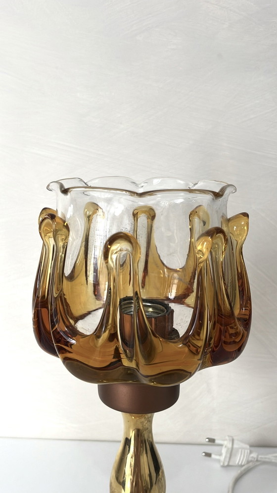 Image 1 of Lampe vintage en verre Oberglas, Autriche années 70