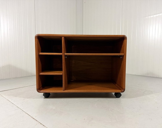Image 1 of Mueble de TV con audio de teca Dyrlund sobre ruedas, años 60