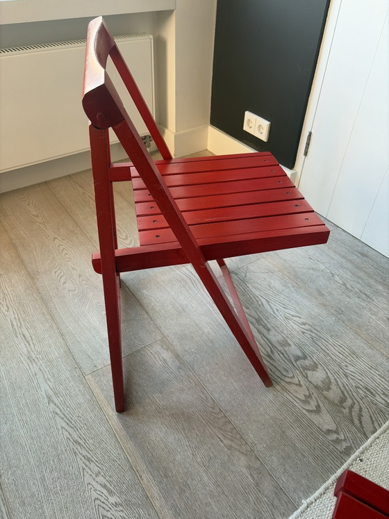 Image 1 of Aldo Jacober Trieste klapstoelen 2x rood hout
