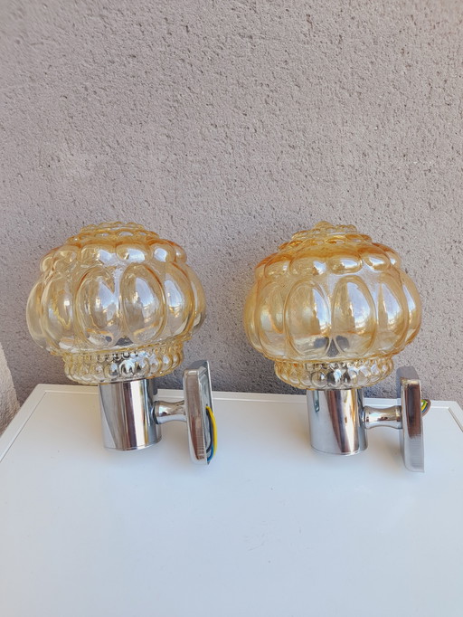 Paire d appliques bubble Helena tynell 1970