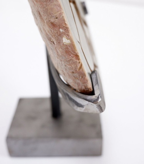 Image 1 of massive septarian nodule on base - Belgium