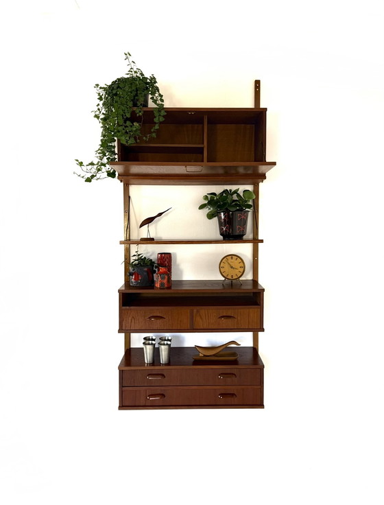 Image 1 of Vintage Danish modular teak wall system '60