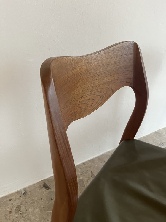 Image 1 of Sedie da pranzo danesi Mid-Century - Coppia Niels Otto Møller, modello 71, per J.L. Møllers Møbelfabrik
