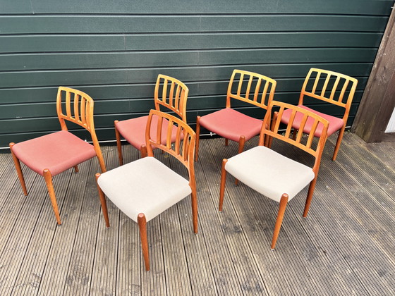 Image 1 of Set van 6 Niels Otto Møller eetkamerstoelen Model 83