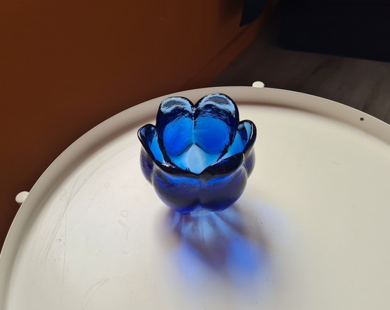 Empoli Glass Tealight Holder / Tealight Holder, Cobalt Blue, Vintage 60s – Vases (photo 3 of 6)