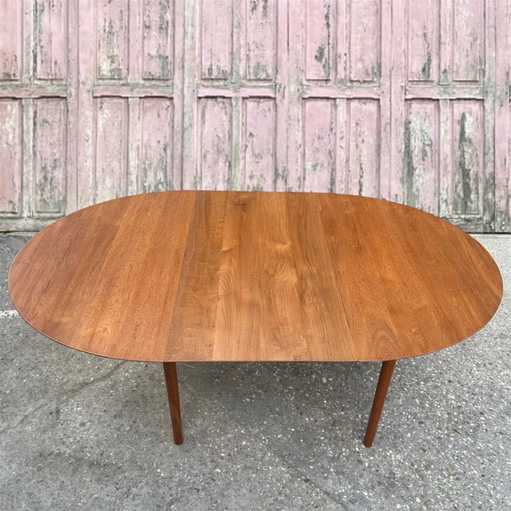 Tavolo in teak massiccio di Peter Hvidt per Soborg, 1956, Peter Hivdt, Tavoli da pranzo, Legno, Marrone (foto 6 di 9)