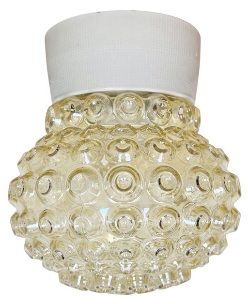 Lámpara de techo vintage de porcelana blanca, década de 1970