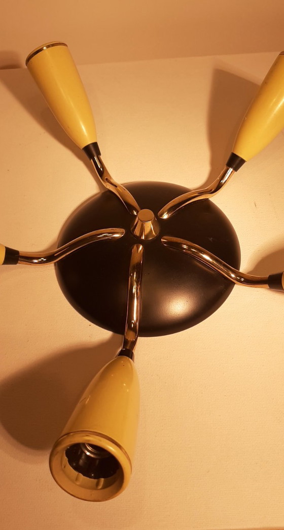 Image 1 of Lampe araignée Sputnik des années 1950. DL.