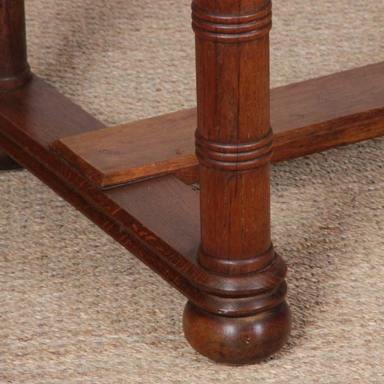 Image 1 of Bureau en chêne et laiton dans le goût de Charles Dudouyt, 1940