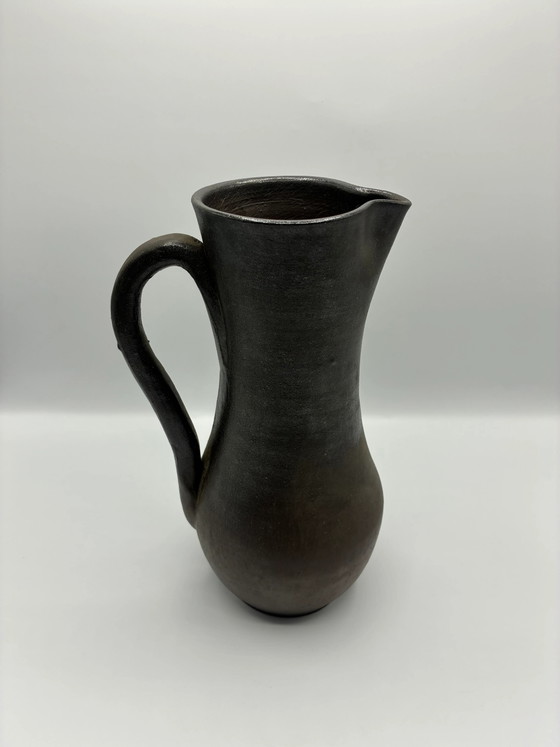 Large brown stoneware pitcher – Dubost Noiron Pottery – Burgundy – Mid-20th century – Decorative Objects (photo 3 of 7)