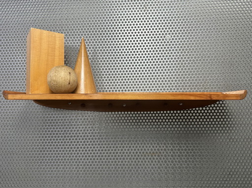 Vintage wandplank met kapstok