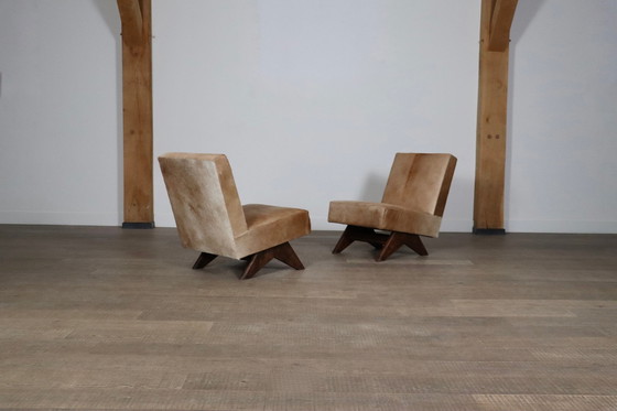 Image 1 of Paar Pierre Jeanneret 'Fireside' stoelen, Modelnr. PJ-SI-36-A