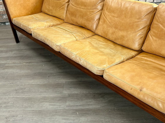 AP Stolen AP63/4 – Cuir marron clair | Hans J. Wegner – Canapés, Leather, Wood (photo 17 of 18)