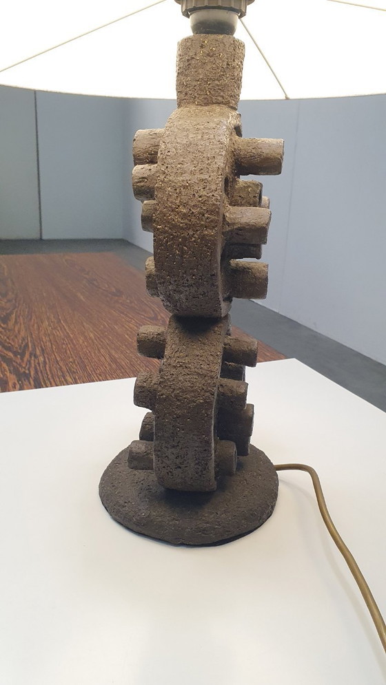 Image 1 of Brutalist vintage sculpturale lamp keramiek 70s