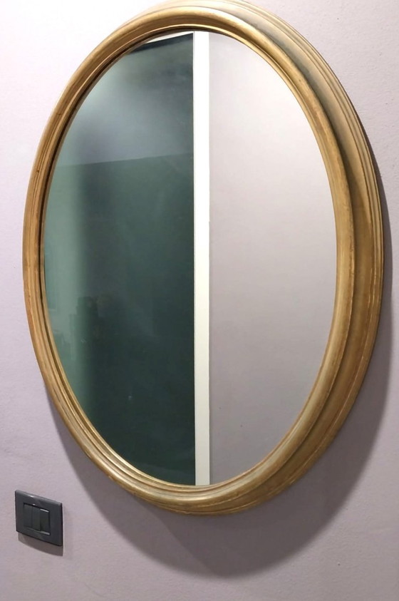 Image 1 of Vintage Oval Gold Mirror 80 cm – Wide Elegant Frame
