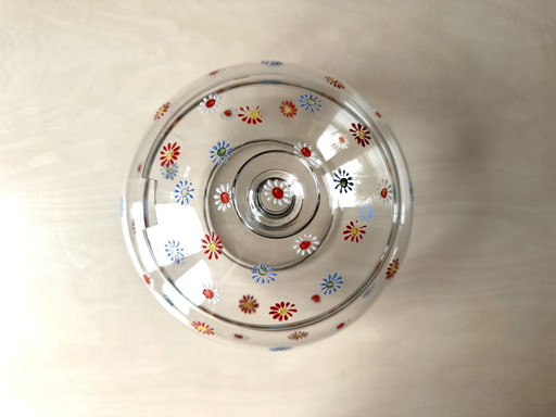 grand bol en verre vintage peint à la main