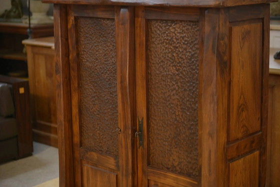 Brutalist Aranjou wardrobe in elm 1960s (photo 8 of 11)