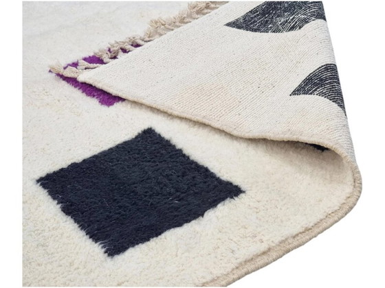 Image 1 of Alfombra marroquí color blanco hueso con motivos geométricos, 200 cm x 300 cm
