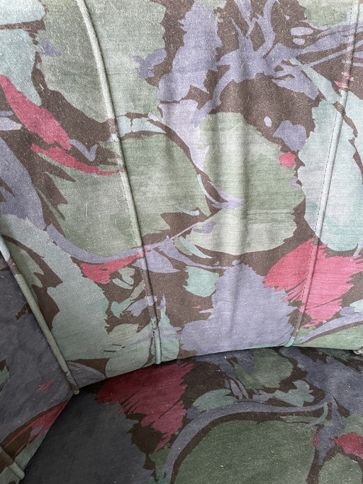 Fauteuil de style Art déco avec tissu imprimé des années 80