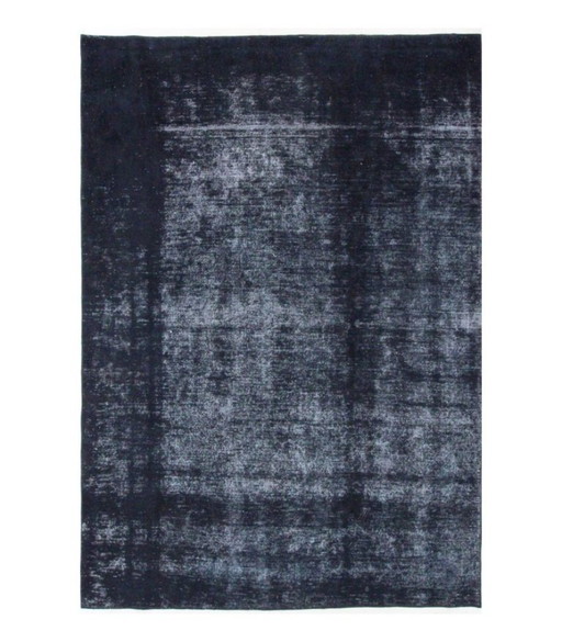 Alfombra Oriental Anudada a Mano Vintage Arte Clásico y Diseño en Relieve 250 x 175 cm Color Negro