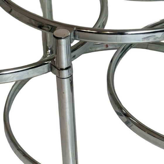 Image 1 of Vintage - Leitmotiv- Dutch design - Table basse - Chrome, plateaux pivotants - XL (63cm ø)