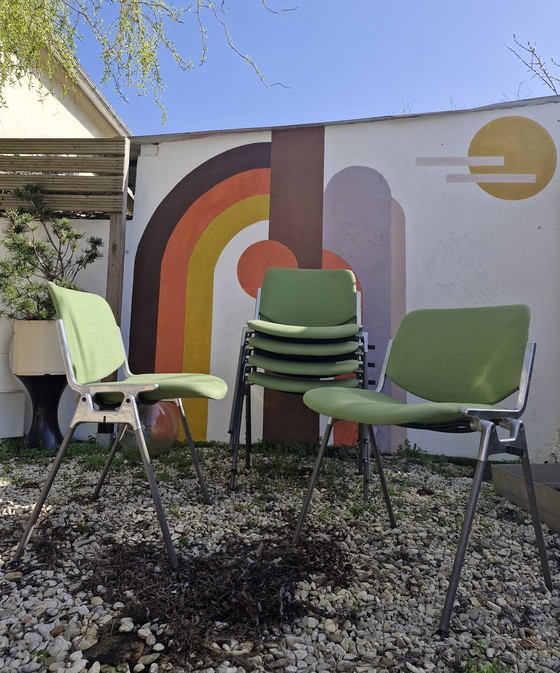 Image 1 of 🍏 series of 6 DSC 106 Chairs Giancarlo Piretti / Anonima Castelli, 1965, 70 Stamped