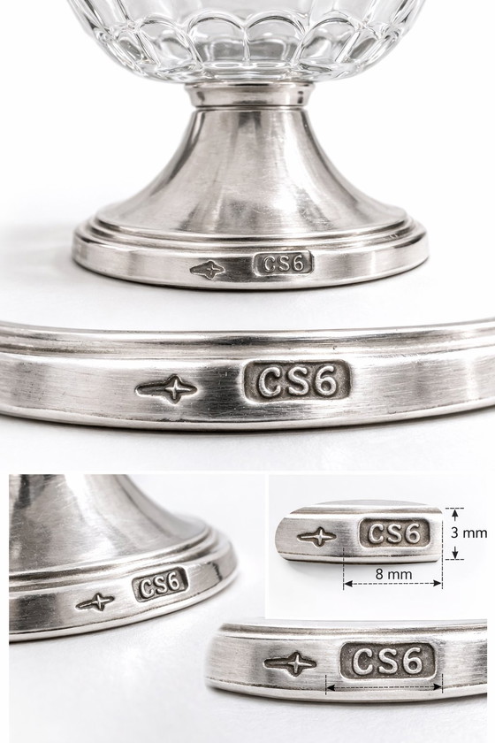 Image 1 of Dutch Silver & Cut Crystal Centerpiece by C.J. Stok - 1950s