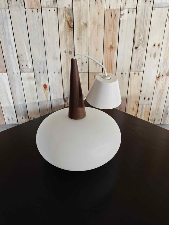 Vintage Louis Kalff Pendant lamp, Philips, Glass, Metal, Brown (photo 3 of 5)