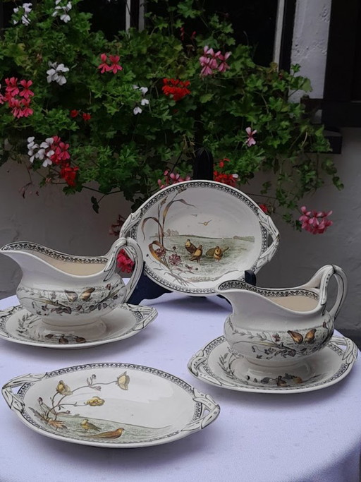 Antique Victorian Sauce Boat Set (4 Pieces). Brown-Westhead, Moore&Co.