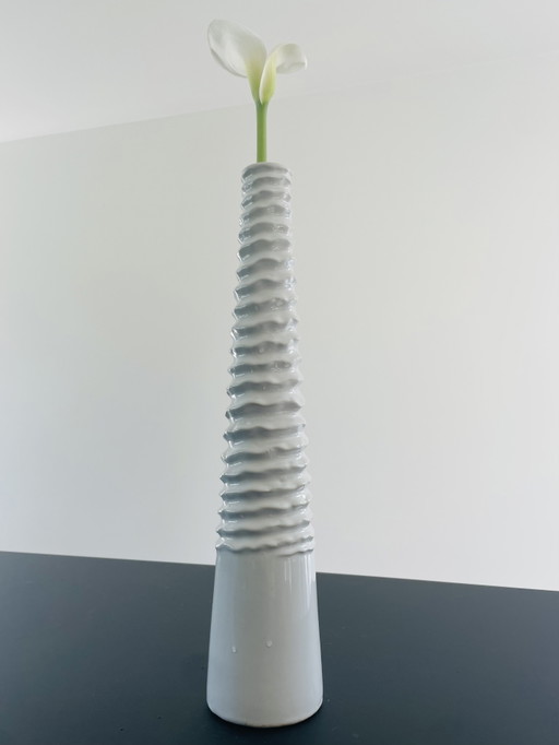 Vase design blanc 45 cm – minimaliste – céramique