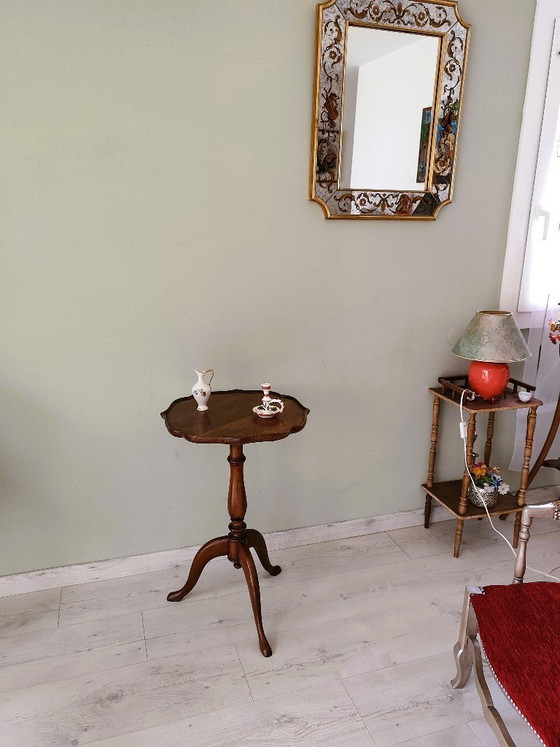 Image 1 of antique tripod pedestal table