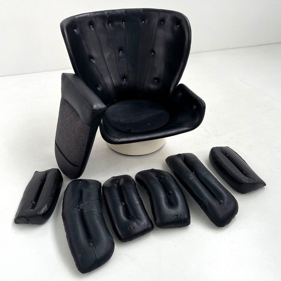 Image 1 of Black & White Elda Lounge Chair by Joe Colombo for Comfort, 1960s