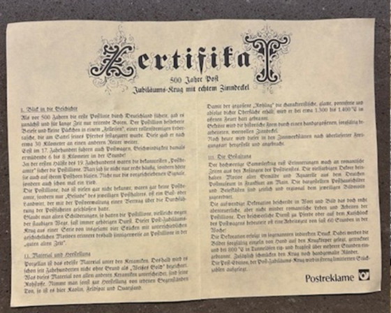 Image 1 of Boccali da birra tedeschi per l'anniversario 500 Jahre Post (edizione limitata)