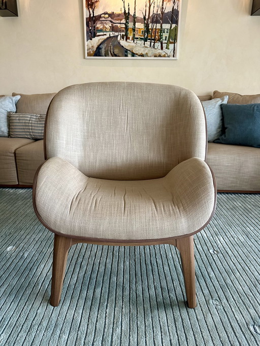Fauteuil et son pouf assorti Perrouin style scandinave 