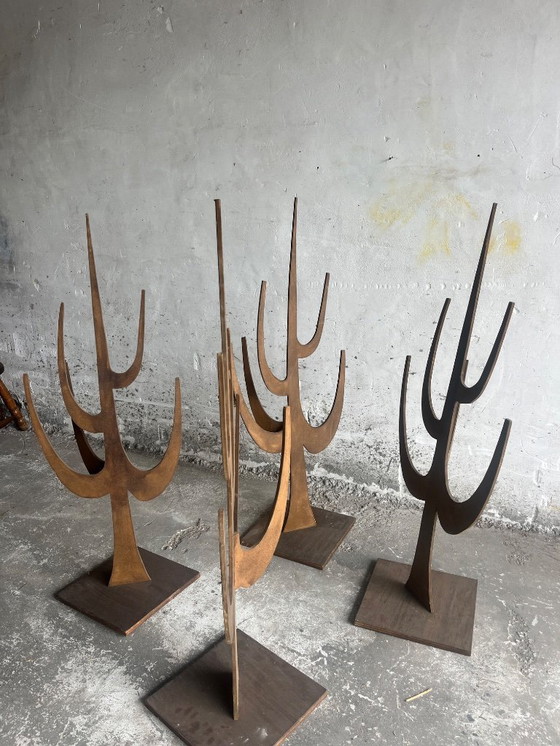 Image 1 of Set van 4 Vintage Triplex Decoratieve Statieven