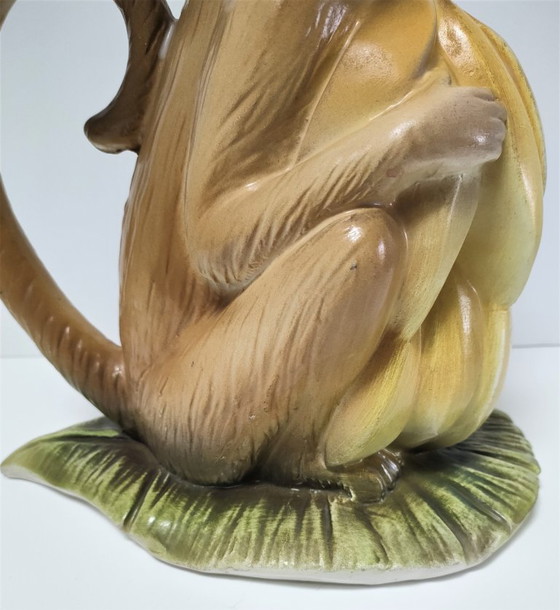 Image 1 of Keramische apenkan, beschilderd ontwerp uit de jaren 80