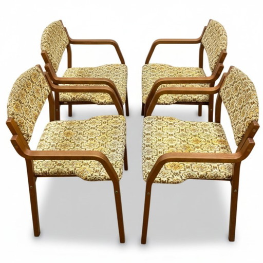 Retro TON Armchairs by Ludvík Volák, 1960s Czechoslovakia | Set of 4 Chairs