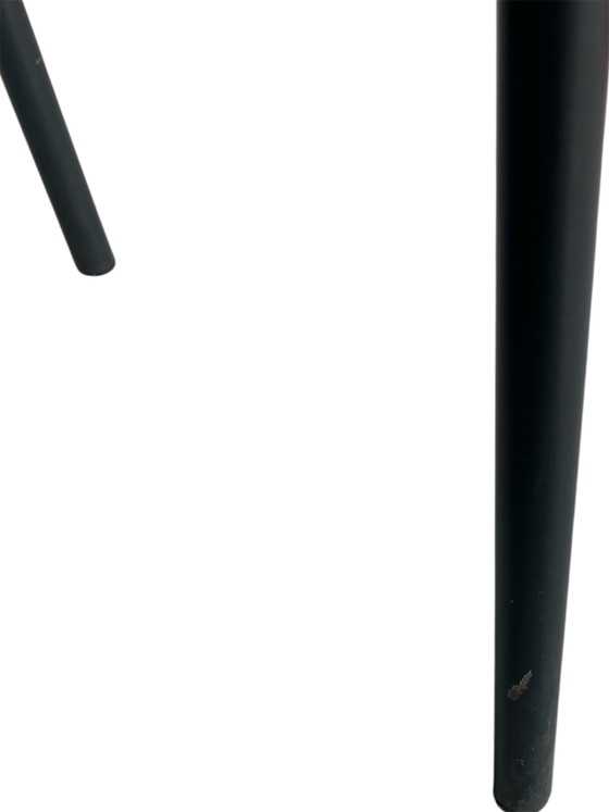 Image 1 of Set van 3 leren en metalen stoelen