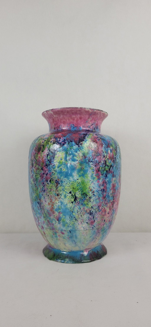 Grand vase en faïence du Morvan