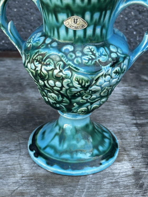 Image 1 of Vase Turquoise céramique Vintage 70’s - Keramik West Germany H 20 cm