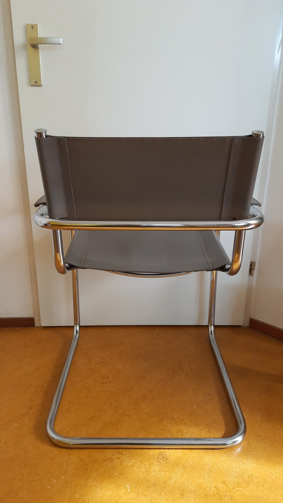 Sedia Cantilever B34, Mart Stam / Marcel Breuer MG5, Cuoio, Codificata – Sedie da pranzo, Chrome, Leather (photo 4 of 15)