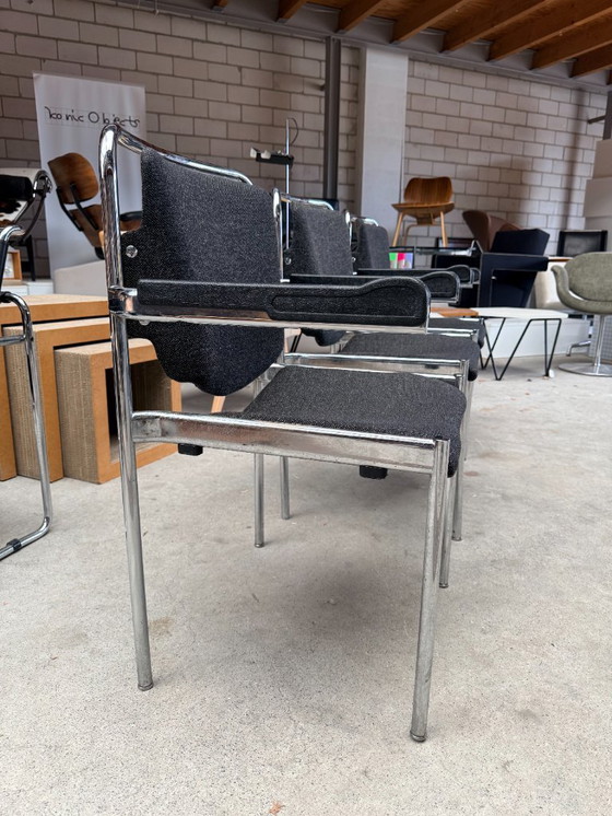 Image 1 of Vintage Schöder & Henzelmann tubular frame stackable chairs (more in stock)