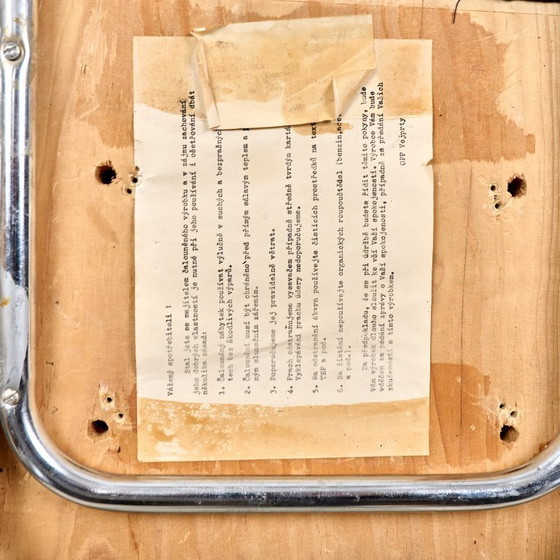 Image 1 of Sedia vintage in pelle con gambe cromate, anni '70, Cecoslovacchia